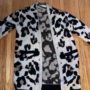 Cheetah cardigan, worn maybe 5 times, still in pretty good condition